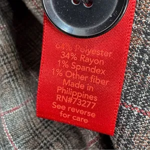 Jennifer Lopez Trench Coat Women Large Grey Plaid Double Breasted Lightweight‎ thumbnail 14