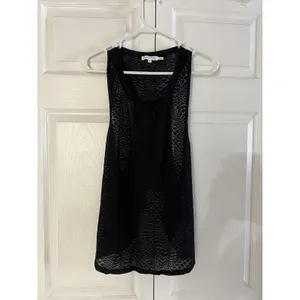 Good American Super High Low‎ Tank Black Sheer Animal Print Size 4 ( XL) thumbnail 4