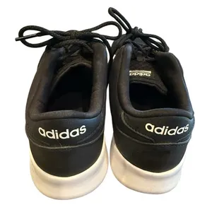 Adidas Cloud Foam BLK‎ w/WHT Stripes, Ortholite Comfort Athletic Sneakers EUC 10 thumbnail 4
