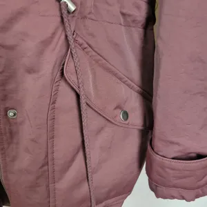 Asos Womens Coat Size 2 Purple Fleece Lined Hooded Drawstring Waist Anorak Coat thumbnail 5