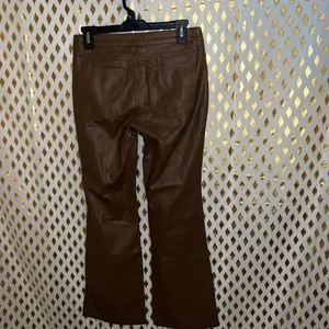 Wild Fable Brown leather flared pants low rise flare size 4 thumbnail 5
