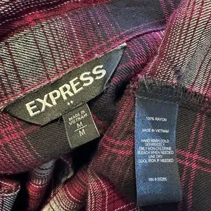 Express Button Front Plaid Flannel Shirt thumbnail 3