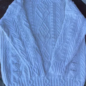 Free People Classic white cable knit sweater / fits size s-L thumbnail 4
