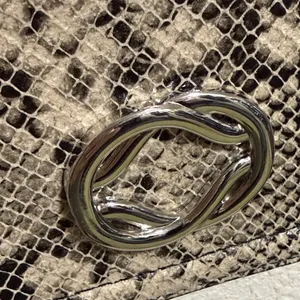 Topshop Finley Faux‎ Snakeskin Baguette Shoulder Bag Grey Black Snake Print thumbnail 7