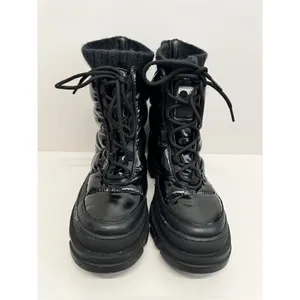 Sam Edelman Boots‎ Size 7.5 Black Lug Sole Tabitha Lace Up Round Toe Winter Boot thumbnail 4