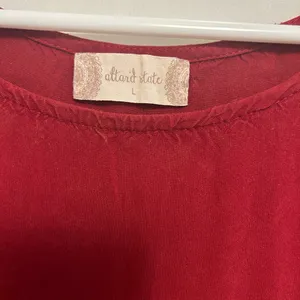 Altar’d State Sun Dyed Distressed Red‎ Babydoll Mini Dress Size Large thumbnail 4