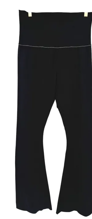 NWT True Religion Eva Pant Black Athletic Hook Up Flare Leggings Size Large thumbnail 1