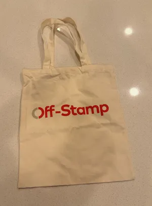 Off stamp tote bag Tan thumbnail 1