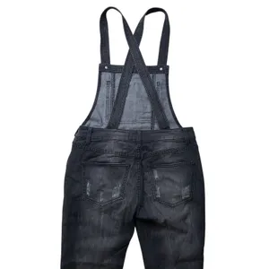 Free People Denim Overalls Womens 26 Black Gray Jumpsuit Coveralls Straight Leg thumbnail 8