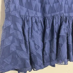 Rebecca Taylor Navy Blue Diamond Embroidered Tank Top Size 4 Silk Cotton thumbnail 2