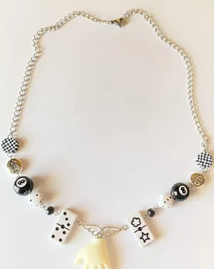 Handmade y2k funky grunge street mix beads unique necklace🎲⭐️📱⭐️🌀 thumbnail 7
