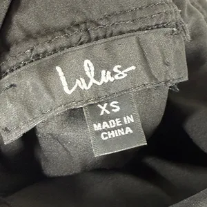Lulus Black Swiss Dot Tulle Maxi Dress XS Ruffle Deep V-Neck Smocked Waist‎ thumbnail 2