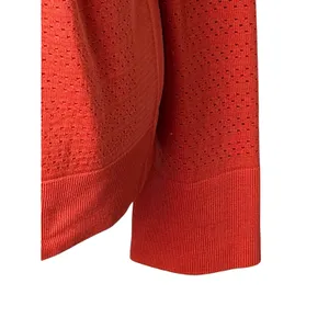 Lululemon Breeze By Long Sleeve Squad‎ Tee Women 10 Orange Top Yoga Athleisure thumbnail 7