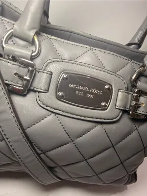 Michael Michael Kors Gray Quilted Leather Satchel Crossbody thumbnail 12