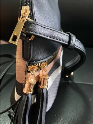 Unbranded Black Crossbody Bag with Striped Accent and Tassel Detail thumbnail 8