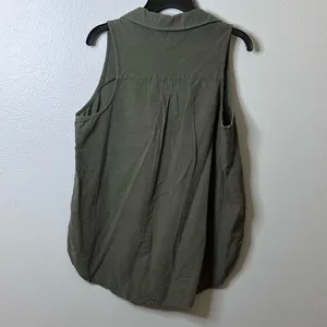 Universal Threads Women Button Down Minimalist Olive Green‎ sleeveless Blouse S thumbnail 6