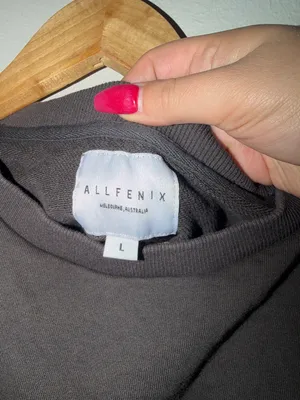 Allfenix Spell Out Womens Charcoal Crewneck Sweatshirt thumbnail 2