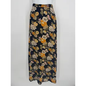 Natural Life Floral Maxi Skirt XS Black Orange Boho Hippie Cottagecore Slit thumbnail 2