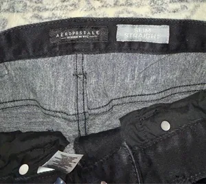 Aerosmith Aeropostale Y2K Jeans Women’s 29 Slim Straight Black Denim 29x32 EUC thumbnail 2