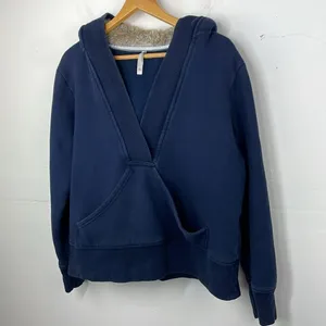 Old Navy Y2K Hooded with faux fur Sweatshirt Navy Blue size XL thumbnail 2