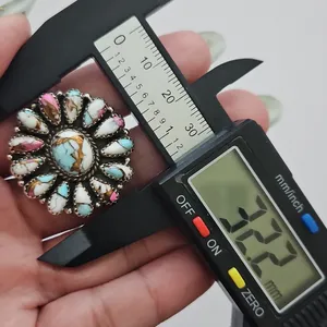 Cotton Candy Turquoise Flower Ring thumbnail 4