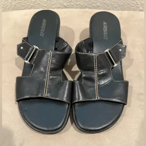 Aerosoles Black Slide Sandals Size 10M‎ thumbnail 2