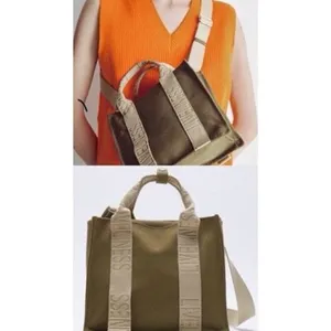 ✨ZARA LIVELINESS TEXT CANVAS MINI TOTE BAG✨ thumbnail 2