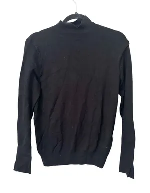ZARA Mockneck Basic Knit‎ Sweater Black Sz Large thumbnail 1