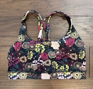 Lululemon Athletica Floral Black & Pink Sports Bra Size 6 - C53-024 thumbnail 1