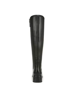Franco Sarto NIB Giselle Wide Calf Flat Tall Boot Black Stretch Leather 6.5 M thumbnail 2