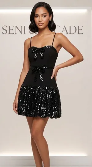 Black Sequin Bow thumbnail 1