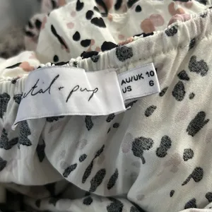 Petal & Pup White Dress Adette Midi Dress‎ Animal Print One Shoulder Size 6 thumbnail 7