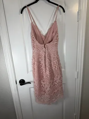 ASTR the Label Caroline Lace Mini Dress in Blush Pink Size Medium thumbnail 4
