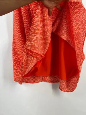 Gap Orange Print Swing Tank Dress Size M‎ Sleeveless Pockets thumbnail 6