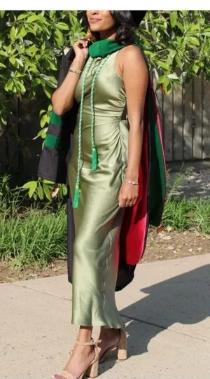 Reformation 100% silk cassette Dress in artichoke NEW thumbnail 5