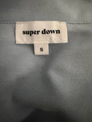 Superdown x Revolve V Neck Off Shoulder Sweetheart Slit Blue Mini Dress Size Small. thumbnail 5