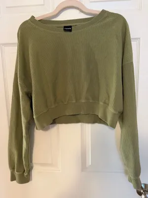 Mono B Cropped Sweatshirt Green thumbnail 1