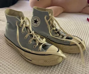Converse light blue chuck 70s, worn a few times, bought for $90, (MENS 5.5, FITS WOMENS7/7.5) thumbnail 1