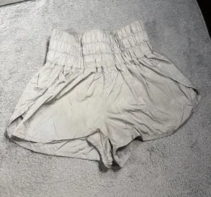 Free people FP Movement High-Waist gray silver athletic shorts medium thumbnail 1