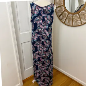 24Seven Comfort Maxi Dress 1X Beach Tropical Palm Coastal Resort Travel Lounge thumbnail 2