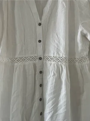 Knox Rose White 100% Cotton Eyelet Short Sleeve Mini Dress XXL Cottagecore thumbnail 4