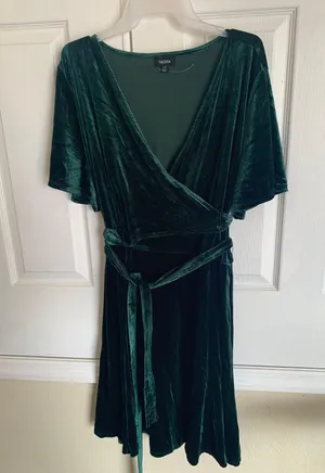 Wrap Dress Green Size 2X thumbnail 1