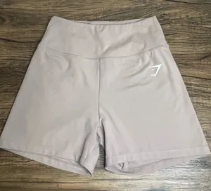 Gymshark Biker Shorts Womens Small Beige High Rise Training Gym Yoga Activewear thumbnail 1