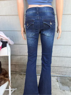 Women’s Telepatia mid rise dark wash flare bootcut jeans y2k size 7/28 thumbnail 2