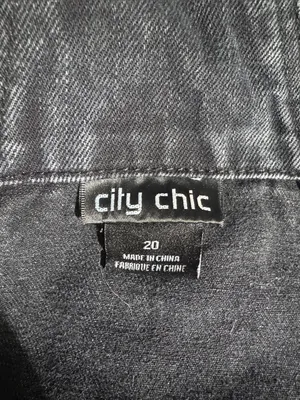 City Chic Wash Black Denim Short Overalls Romper Womens Plus Size 20 thumbnail 5