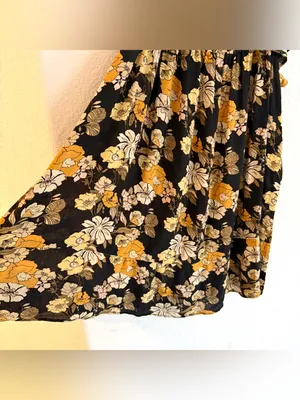 Natural Life Womens Dress Black Yellow Floral Flutter Sleeve Size Large thumbnail 8
