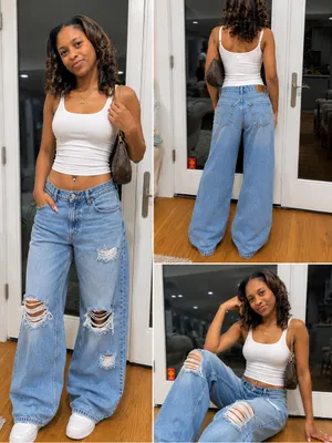 Levi’s Baggy Boot Jeans Distressed Light‎ Wash Y2K Skater Wide Leg 27 relaxed thumbnail 2