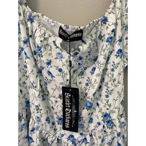 New Scarlet Darkness Victorian Floral Off Shoulder Dress 2XL thumbnail 4