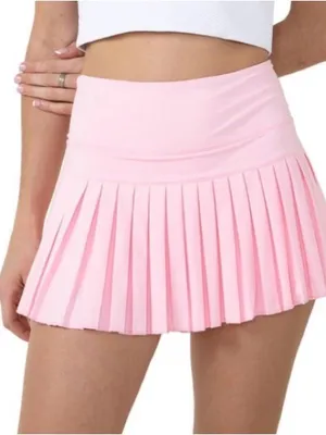 High-Waist Pleated Pink Mini Skirt thumbnail 1