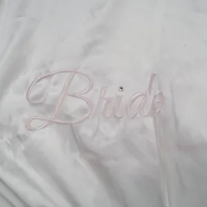 Linea Donatella Bride Satin Wrap Robe Set Women M Beige Pink Tie Waist Sleepwear thumbnail 7
